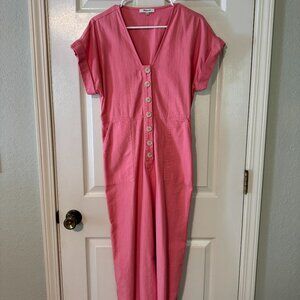 Madewell Coral Pink Button-Front Jumpsuit - Size 4